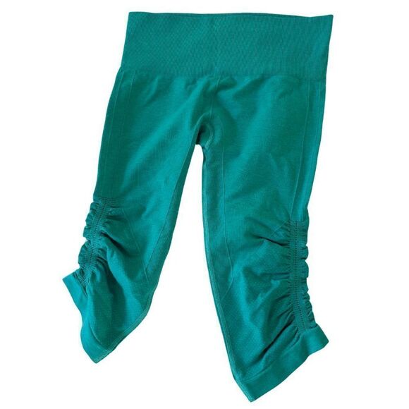 Lululemon Ruched Cropped Legging in Size 6 Green/Teal - Picture 1 of 5